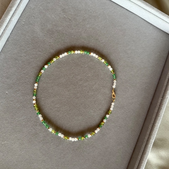 Green crystal choker - Picture 2 of 4